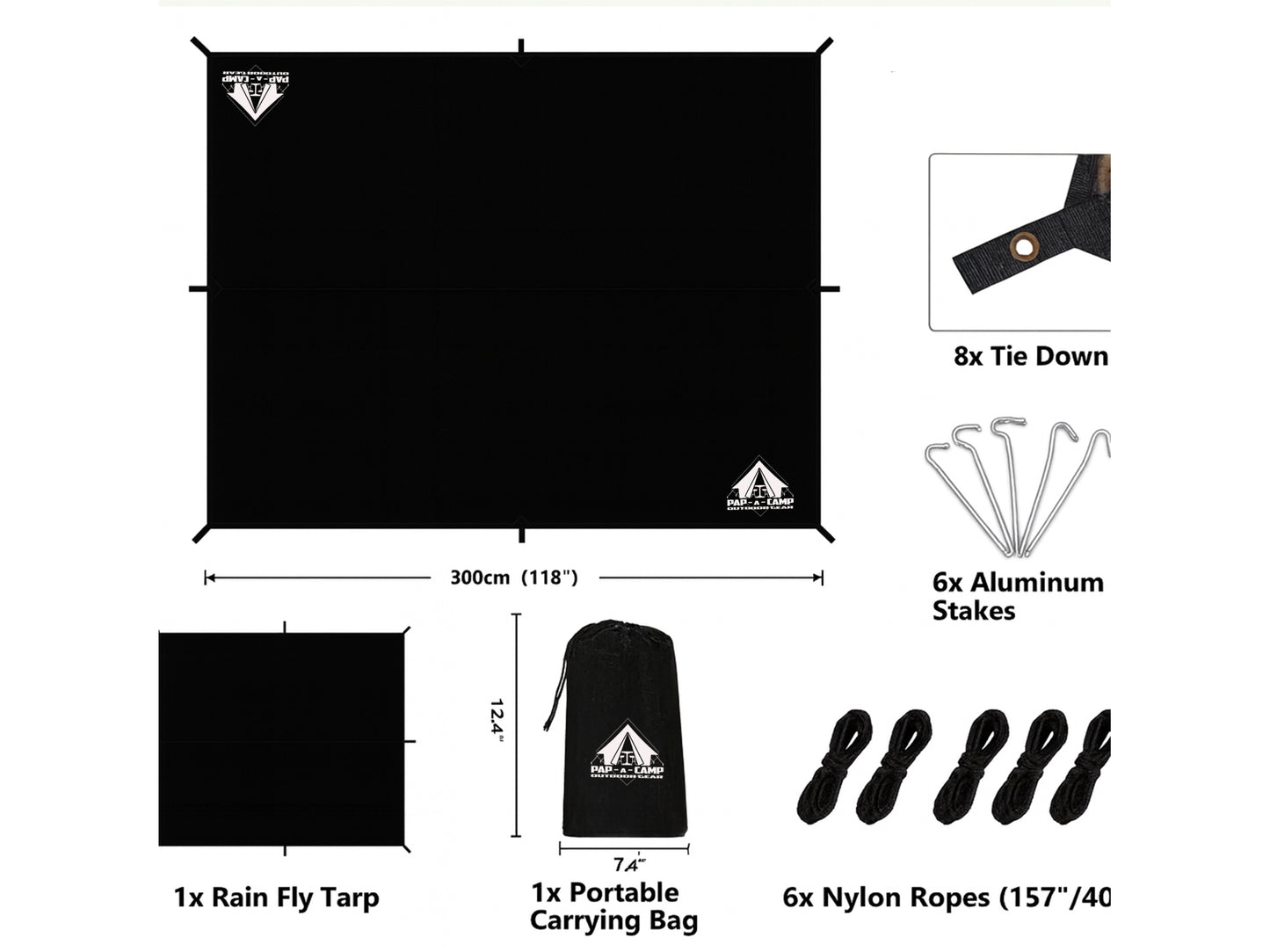 Waterproof Camping Tarp 3×3m – Lightweight All-Weather Shelter