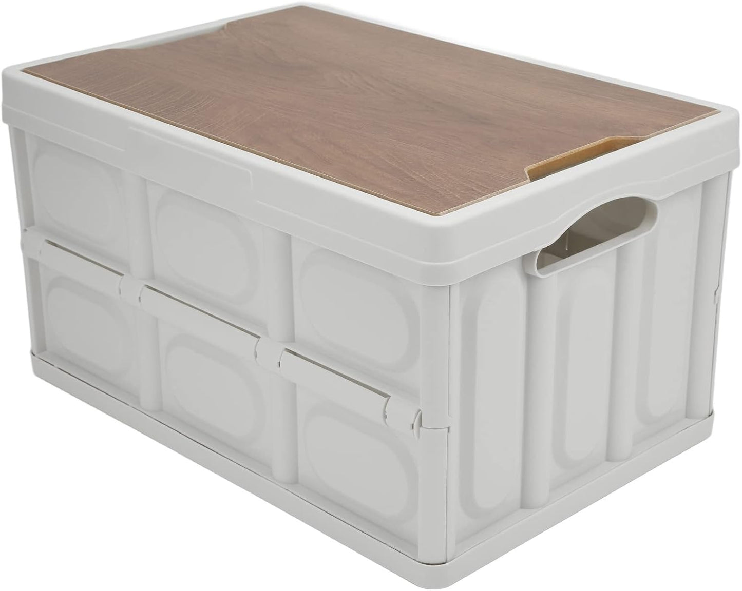 Foldable Storage Box with Wooden Lid – 30L & 55L