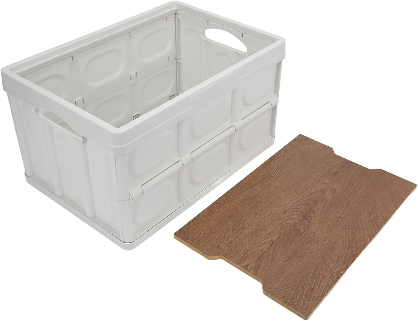 Foldable Storage Box with Wooden Lid – 30L & 55L