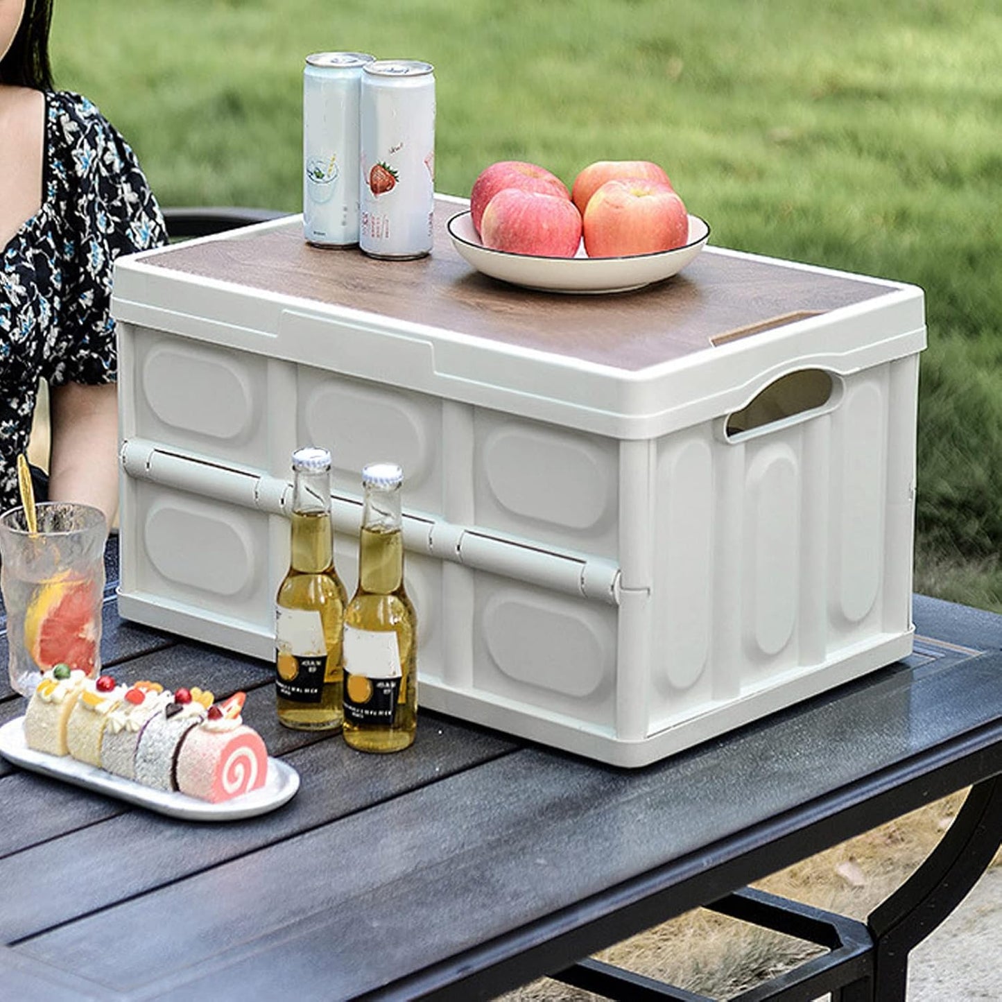 Foldable Storage Box with Wooden Lid – 30L & 55L