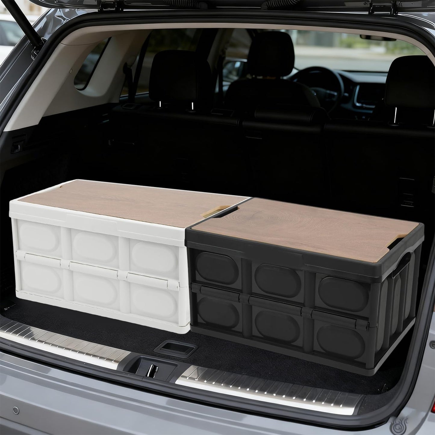Foldable Storage Box with Wooden Lid – 30L & 55L