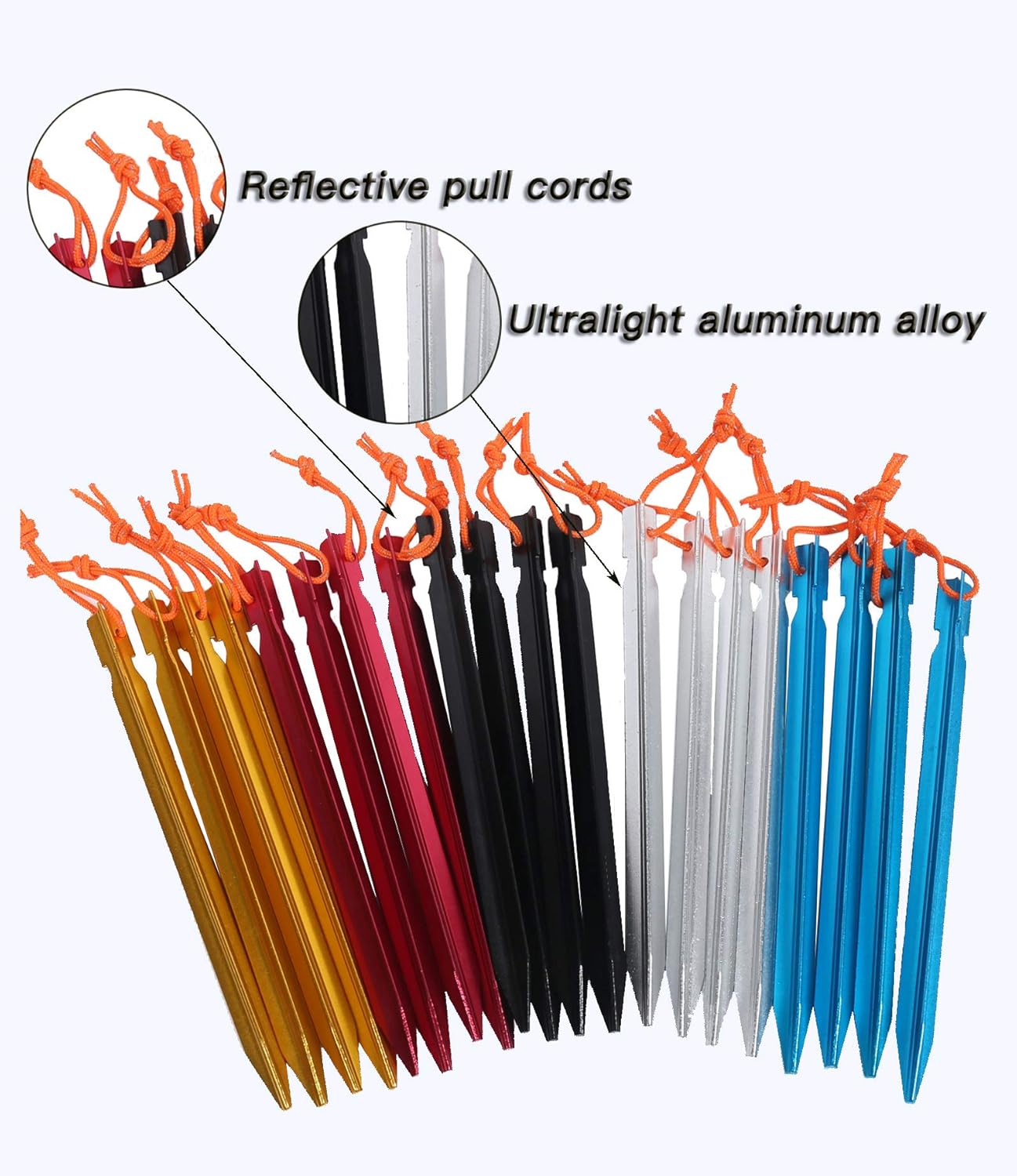 10pcs Set Aluminum Alloy Star Pegs – Durable & Lightweight Tent Stakes