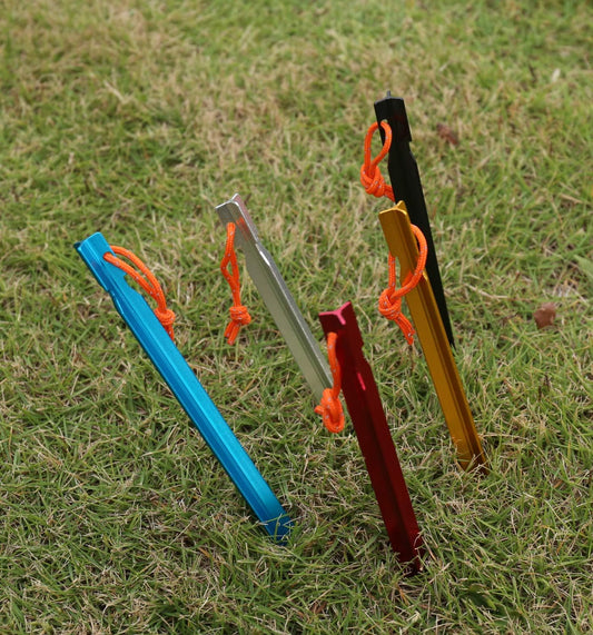 10pcs Set Aluminum Alloy Star Pegs – Durable & Lightweight Tent Stakes