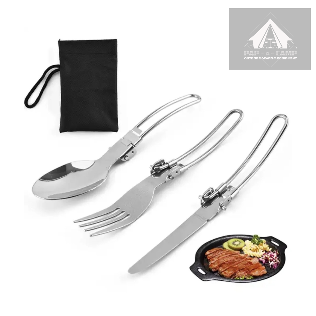 3-Piece Stainless Steel Camping Utensil Set