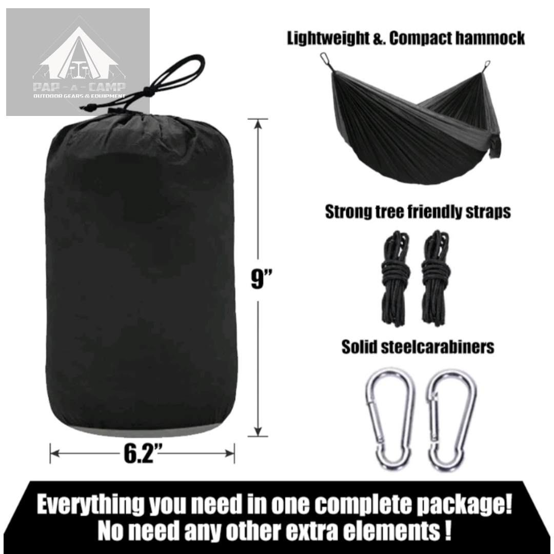 Lightweight Nylon Camping Hammock – 1–2 Person