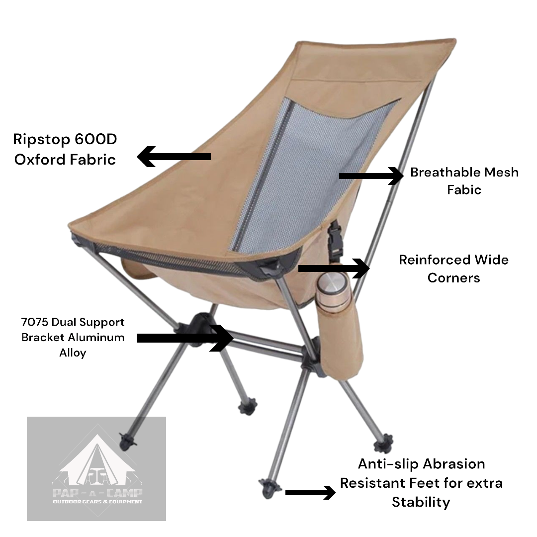 PM Moon Chair – Ultra-Stable Dual Bracket Camping Seat