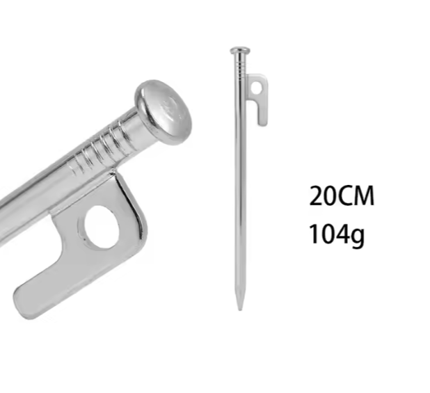 Carbon Steel Tent Nail – 20cm Heavy-Duty Camping Stake