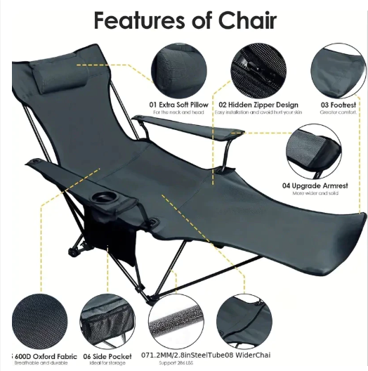 Reclining Camping Chair – Ultimate Outdoor Comfort