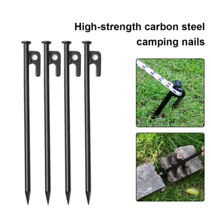 Carbon Steel Tent Nail – 20cm Heavy-Duty Camping Stake